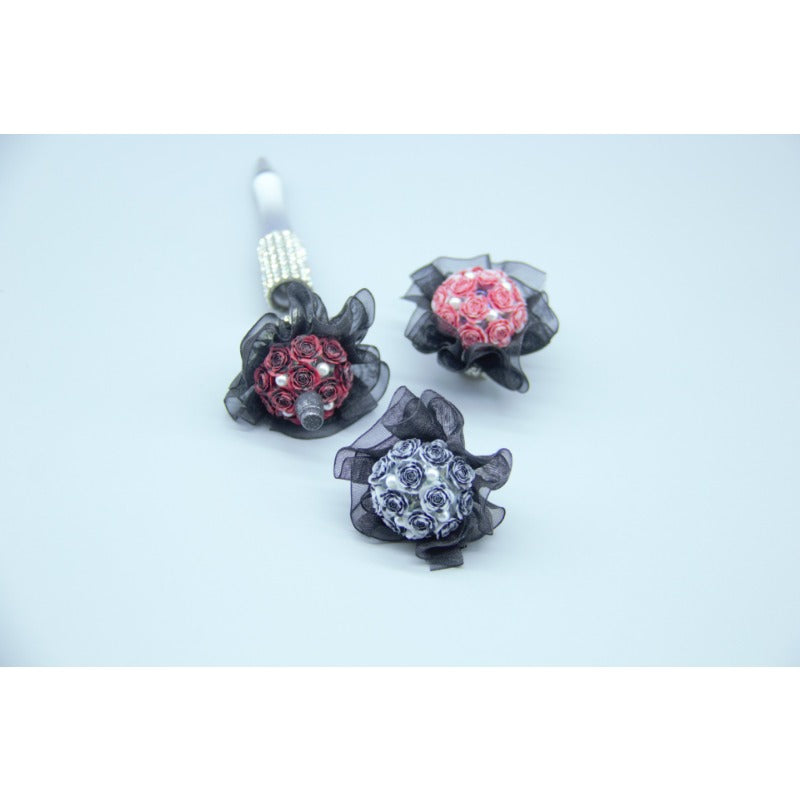 Wholesale 6pcs Heavy Handmade Beads Inlaid with Diamonds Luminous Bouquet DIY Jewelry Accessories Beads